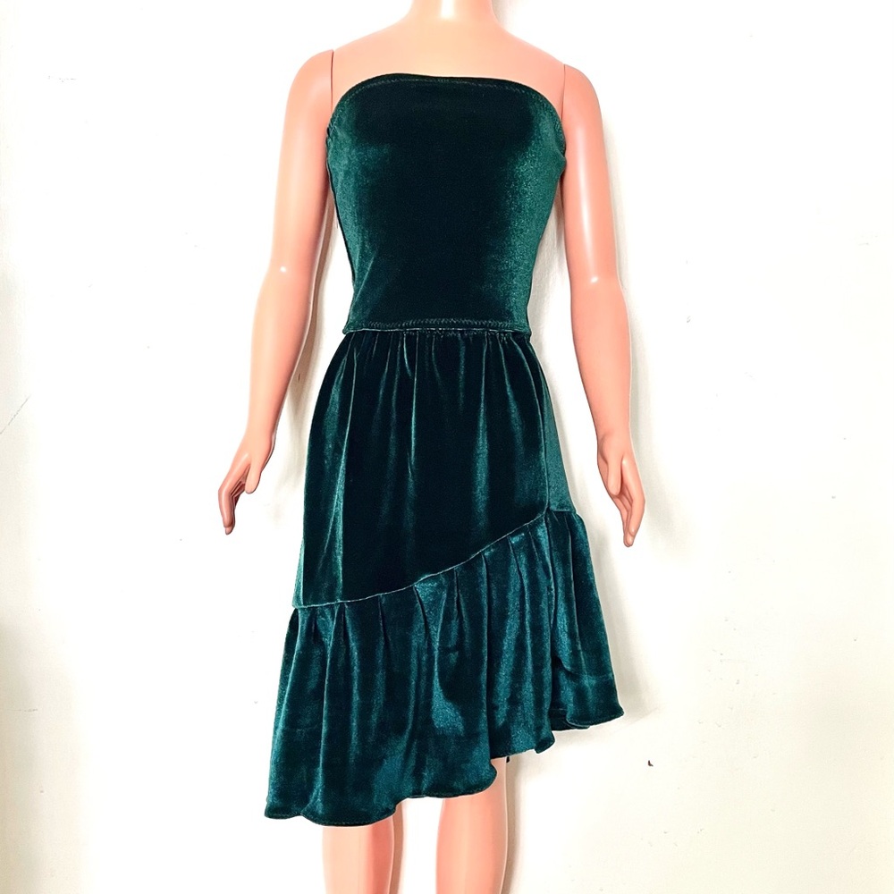 Dark Green Velvet Top & Pleated Ruffle Skirt for My Size Barbie Doll 36" New